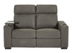 3+2 Sofa Suite. Electric Recliner Two-Piece Sofa Package in Grey Fabric | USBc, Plugs Socket, & Table with Cup Holders | Palmero | The Sofa Shop