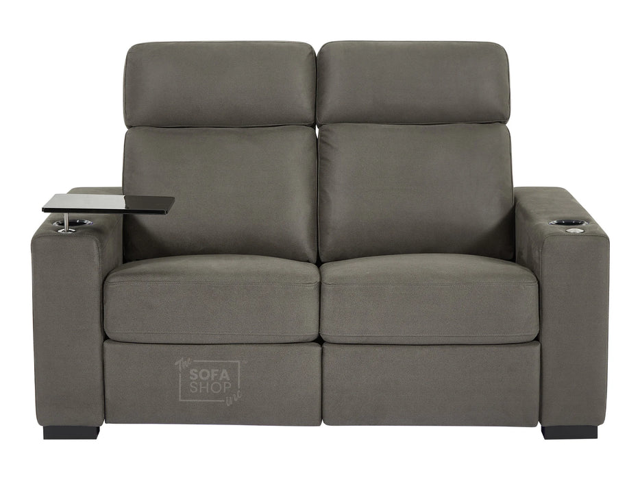 3+2 Sofa Suite. Electric Recliner Two-Piece Sofa Package in Grey Fabric | USBc, Plugs Socket, & Table with Cup Holders | Palmero | The Sofa Shop