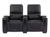 3+2+1 Cinema Sofa Package | 3-Piece Recliner Sofa Suite in Black Real Leather | Power Lumbar, LED Lights, Cup Holders & USB | Assisi | The Sofa Shop