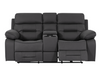 2 Seater Fabric Electric Recliner Cinema Sofa in Grey Fabric with Console, Power Headrest, Power Recliner, Bluetooth, Socket Set, Storage Drawer, USB & Wireless Charging | Sicily | The Sofa Shop