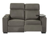 2 Seater Fabric Sofa with Electric Reclining, USB Port, Power Recliner, Lumbar Support, Tray Table & Cup Holders | Grey Fabric | Palmero | Sofa Shop