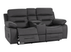 2 Seater Fabric Electric Recliner Cinema Sofa in Grey Fabric with Console, Power Headrest, Power Recliner, Bluetooth, Socket Set, Storage Drawer, USB & Wireless Charging | Sicily | The Sofa Shop