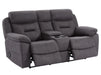 2 Seat Electric Recliner Home Cinema Theatre Sofa | Fabric Couch In Black + Chilled Cupholders + Console + USB | Florence | The Sofa Shop