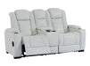 2 Seater Electric Recliner Sofa with Cooler Cupholders, USB, Bluetooth, Wireless Charging & Console | White Real Leather | Napoli | Sofa Shop