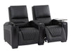 3+2+1 Cinema Sofa Package | 3-Piece Recliner Sofa Suite in Black Real Leather | Power Lumbar, LED Lights, Cup Holders & USB | Assisi | The Sofa Shop