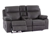 2 Seater Recliner Cinema Sofa In Grey Resilience Fabric With Power Headrest, Speaker, Chilled Cup Holders & Storage Box - Vinsonova