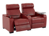 3+2+1 Piece Electric Home Cinema Theatre Sofa Set | Real Leather Couch Suite Package In Red + Chilled Cupholders + Console + Table + Power + Usb + Led Lights | Rimini | The Sofa Shop