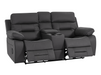 2 Seater Fabric Electric Recliner Cinema Sofa in Grey Fabric with Console, Power Headrest, Power Recliner, Bluetooth, Socket Set, Storage Drawer, USB & Wireless Charging | Sicily | The Sofa Shop