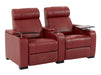 3+2+1 Piece Electric Home Cinema Theatre Sofa Set | Real Leather Couch Suite Package In Red + Chilled Cupholders + Console + Table + Power + Usb + Led Lights | Rimini | The Sofa Shop