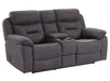 2 Seat Electric Recliner Home Cinema Theatre Sofa | Fabric Couch In Black + Chilled Cupholders + Console + USB | Florence | The Sofa Shop