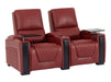 2 Seat Electric Recliner Home Cinema Theatre Sofa | Real Leather Couch in Red + Recline at The Touch of a Button + Storage Boxes | Assisi | The Sofa Shop