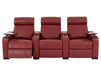 3+1 Recliner Electric Sofa Package | 2-Piece Genuine Leather Home Theatre Set in Red with Power Seats, Table & USB  | Rimini | The Sofa Shop