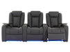 3+1 Piece Electric Home Cinema Theatre Sofa Set | Real Leather Couch Suite Package In Grey + Chilled Cupholders + Console + Power Lumbar + Table | Milano | Sofa Shop