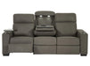 3+2 Sofa Suite. Electric Recliner Two-Piece Sofa Package in Grey Fabric | USBc, Plugs Socket, & Table with Cup Holders | Palmero | The Sofa Shop