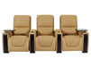 3+1 Electric Reclining Home Cinema Sofa Set | Tan Real Leather Couch Suite with USB Charging Ports, LED & Table | Assisi | The Sofa Shop