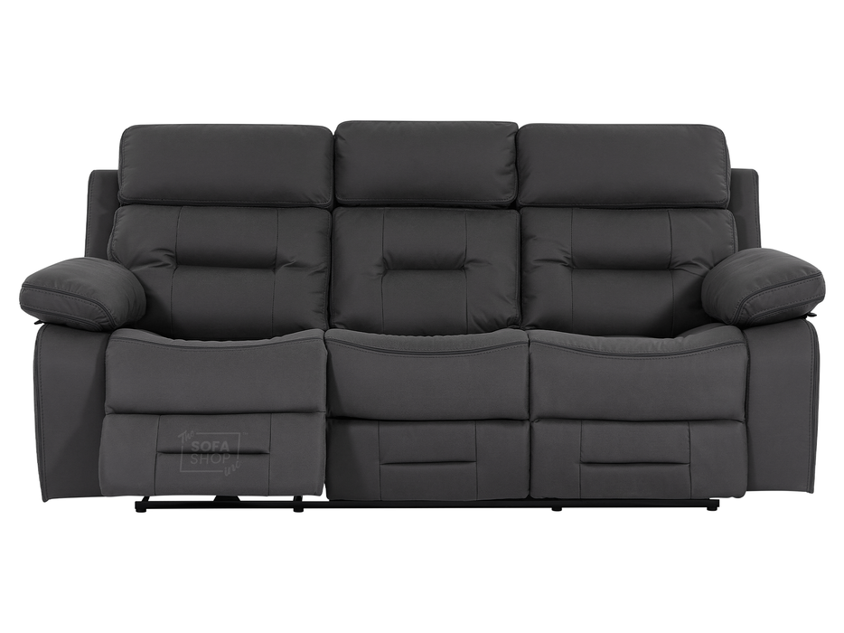 3 Seater Electric Recliner Cinema Sofa in Grey Fabric with Drop-Down Table, LED Reading Light, Power Headrest, Power Recliner, Bluetooth, Socket Set, Storage Drawer, USB & Wireless Charging | Sicily | The Sofa Shop