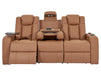 3+2+1 Sofa Set Leather Recliner with USB Charging, Cup Holders, Storage, LED Lights & Massage | Tan Leather Aire | Capri | The Sofa Shop