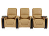 3+1 Electric Reclining Home Cinema Sofa Set | Tan Real Leather Couch Suite with USB Charging Ports, LED & Table | Assisi | The Sofa Shop