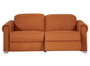 3 Seater Leather Recliner Sofa with USB Ports & Power Headrest | Orange Real Leather | Turin | Sofa Shop