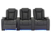 3+1 Piece Electric Home Cinema Theatre Sofa Set | Real Leather Couch Suite Package In Grey + Chilled Cupholders + Console + Power Lumbar + Table | Milano | Sofa Shop