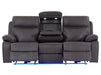 3 Seater Recliner Cinema Sofa In Grey Resilience Fabric With Power Headrests, Drop Down Table & USB Ports - Vinsonova