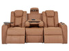 3+2 Smart Recliner Sofa Set | Tan Leather Aire Power Reclining Sofa Suite with Drop-Down Table, Massage, USB & LED | Capri | The Sofa Shop