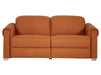 3 Seater Leather Recliner Sofa with USB Ports & Power Headrest | Orange Real Leather | Turin | Sofa Shop