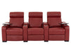 3+2+1 Piece Electric Home Cinema Theatre Sofa Set | Real Leather Couch Suite Package In Red + Chilled Cupholders + Console + Table + Power + Usb + Led Lights | Rimini | The Sofa Shop