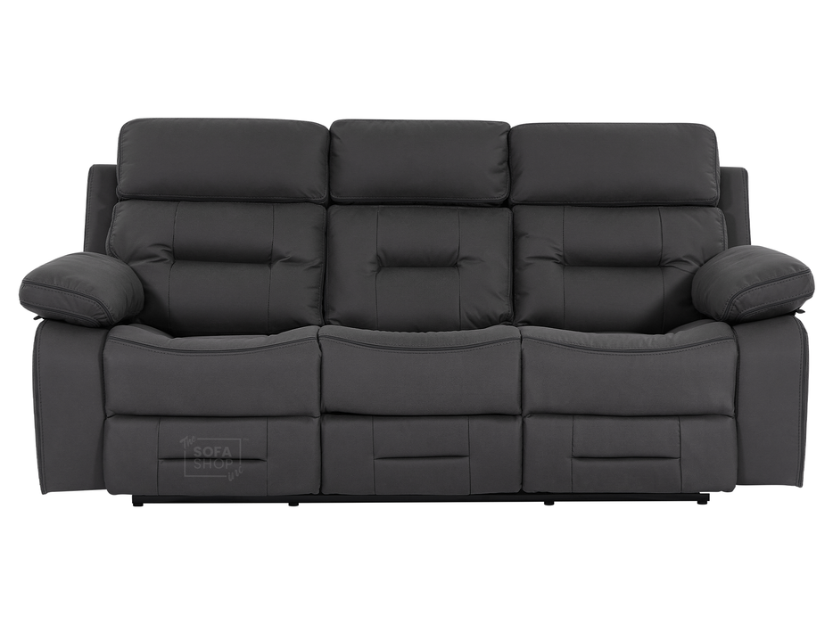 3 Seater Electric Recliner Cinema Sofa in Grey Fabric with Drop-Down Table, LED Reading Light, Power Headrest, Power Recliner, Bluetooth, Socket Set, Storage Drawer, USB & Wireless Charging | Sicily | The Sofa Shop