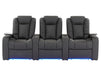 3+2 Piece Electric Home Cinema Theatre Sofa Set | Real Leather Couch Suite Package In Grey + Chilled Cupholders + Console + Power Lumbar + Table | Milano | The Sofa Shop