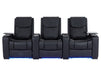 3+2+1 Piece Electric Home Cinema Theatre Sofa Set | Real Leather Couch Suite Package In Black + Power + Speakers + USB | Torino | The Sofa Shop