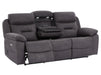 3 Seat Electric Recliner Home Cinema Theatre Sofa | Fabric Couch In Black + Cupholders + Table + Power Headrests + Speakers | Florence | The Sofa Shop