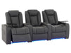 3 Seat Electric Recliner Home Cinema Theatre Sofa |  Real Leather Couch In Grey +  Chilled Cupholders + Console + Table + Power + USB + Power Lumbar |  Milano |  The Sofa Shop