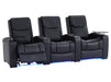 3+1 Piece Electric Home Cinema Theatre Sofa Set | Black Real Leather Couch Suite Package with Adjustable Headrests & Tables | Torino | The Sofa Shop