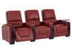 3+1 Electric Recliner Theatre Sofa Set | Genuine Leather Smart Couches in Red With LED Cup Holders, Table & USB Ports | Assisi | The Sofa Shop