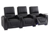 3 Seat Electric Recliner Home Cinema Theatre Sofa | Real Leather Couch in Black + USBc to Stay Charged + Fully Reclining Seats | Assisi | The Sofa Shop