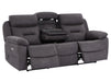 3 Seat Electric Recliner Home Cinema Theatre Sofa | Fabric Couch In Black + Cupholders + Table + Power Headrests + Speakers | Florence | The Sofa Shop