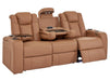 3+2+1 Sofa Set Leather Recliner with USB Charging, Cup Holders, Storage, LED Lights & Massage | Tan Leather Aire | Capri | The Sofa Shop