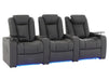 3+1 Piece Electric Home Cinema Theatre Sofa Set | Real Leather Couch Suite Package In Grey + Chilled Cupholders + Console + Power Lumbar + Table | Milano | Sofa Shop