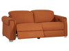 3 Seater Leather Recliner Sofa with USB Ports & Power Headrest | Orange Real Leather | Turin | Sofa Shop