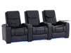 3+2+1 Piece Electric Home Cinema Theatre Sofa Set | Real Leather Couch Suite Package In Black + Power + Speakers + USB | Torino | The Sofa Shop