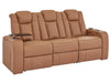 3 Seater Power Recliner Sofa with USB Charging, Cup Holders, Storage, LED Lights & Massage | Tan Leather Aire | Capri | The Sofa Shop