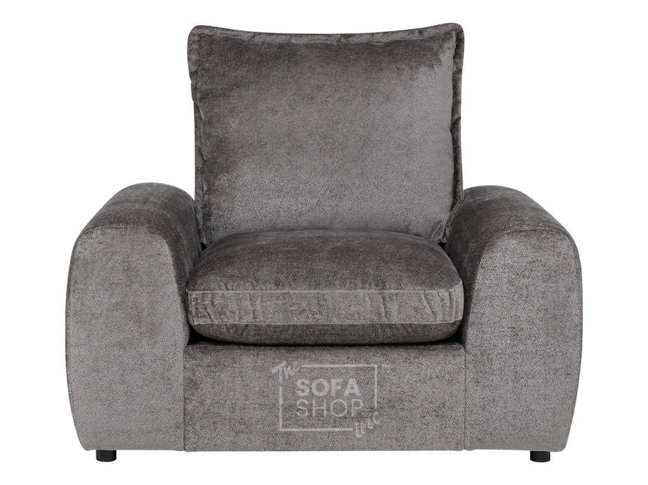 Set of 2+1 Seater Grey Fabric Sofa With Removable Cushions