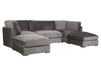 Fabric U Shaped Corner Sofa In Grey - Novara