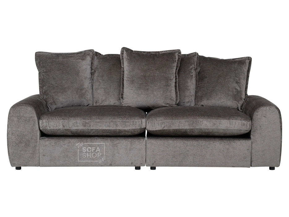 3 2 1 Fabric Sofa Set in Grey With Removable Cushions - Genova