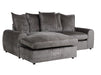 Grey Corner Sofa Bed with Footstool - Genova