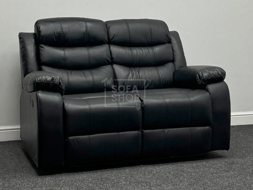 Sortino 2 Seater Leather Recliner Sofa in Black - Second Hand Sofa 259