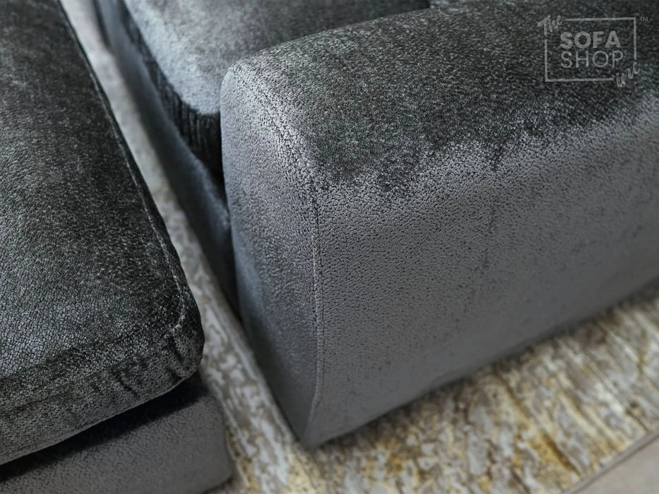 2 Seater Grey Fabric Sofa With Removable Cushions - Genova - Sofa Sale