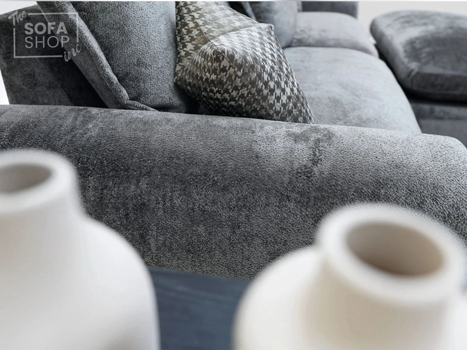 2 Seater Grey Fabric Sofa With Removable Cushions - Genova - Sofa Sale