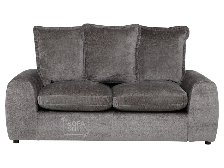 3 2 1 Fabric Sofa Set in Grey With Removable Cushions - Genova